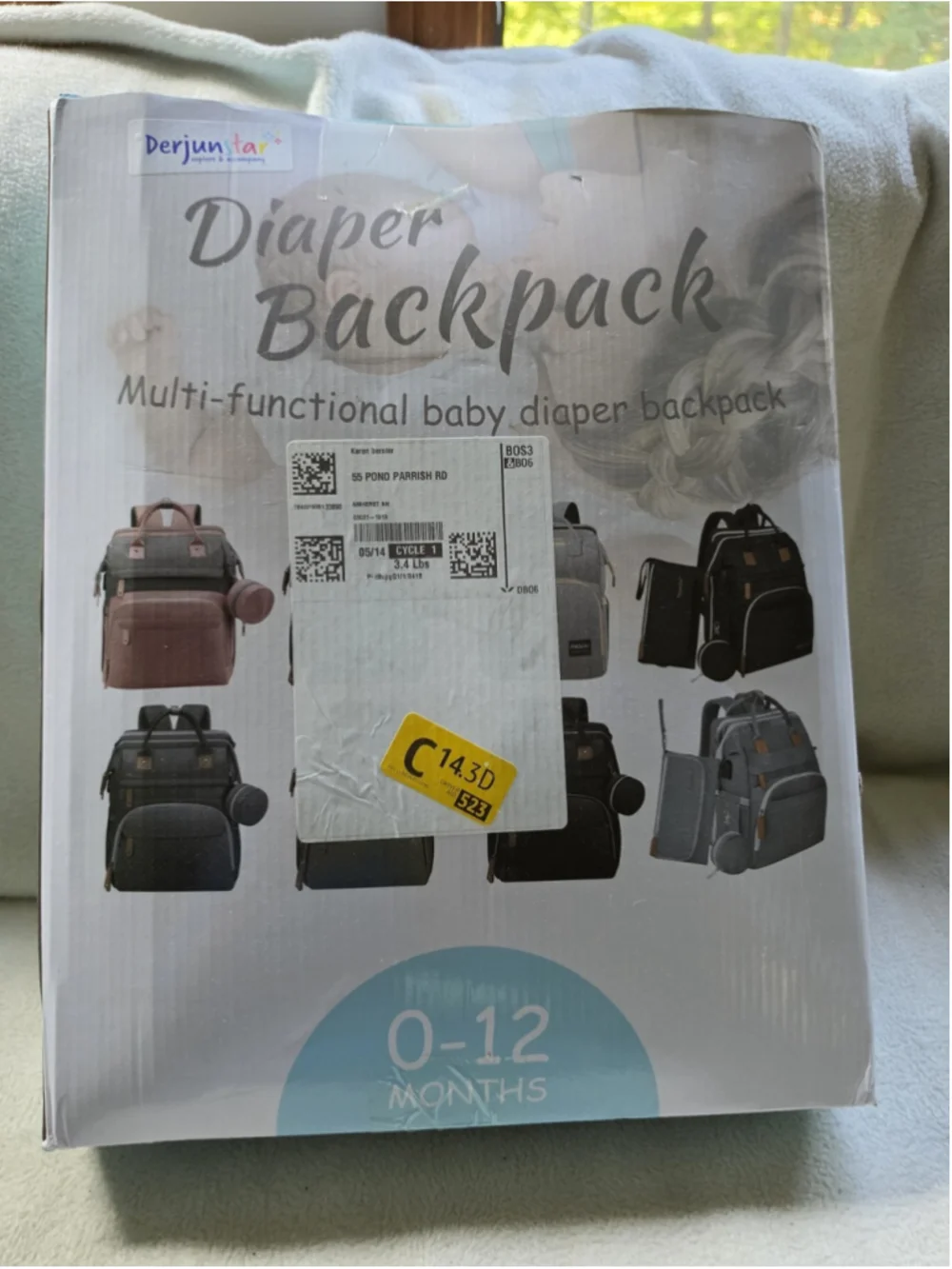 Derjunstar Multi-Functional Baby Diaper Bag Backpack with Built-in Changing...